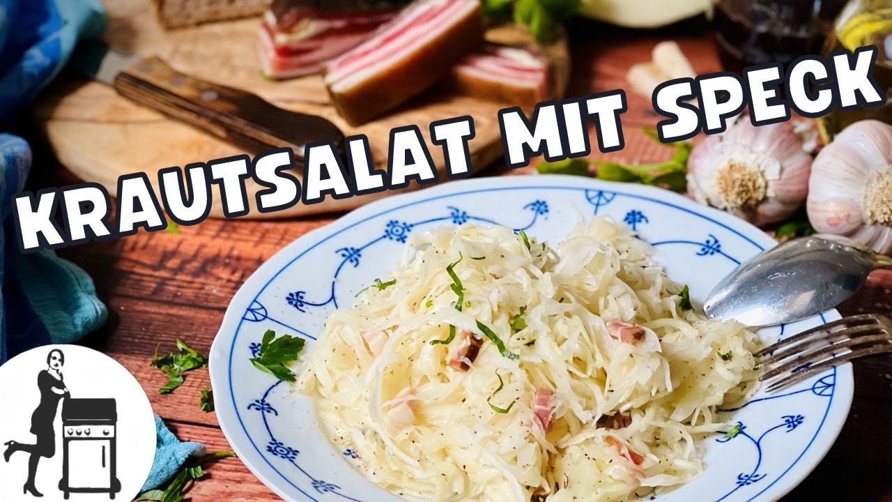 Krautsalat mit Speckwürfel und Kümmel