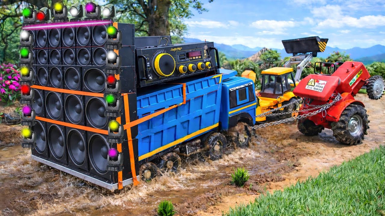 Tata Truck Dumper DJ Loading Mud Tipper Dumper Accident Rescue Pulling Out Jcb3dx Mahindra Tractor? 