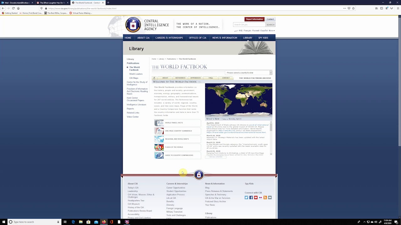 FBCL -- How to Access the CIA World Factbook