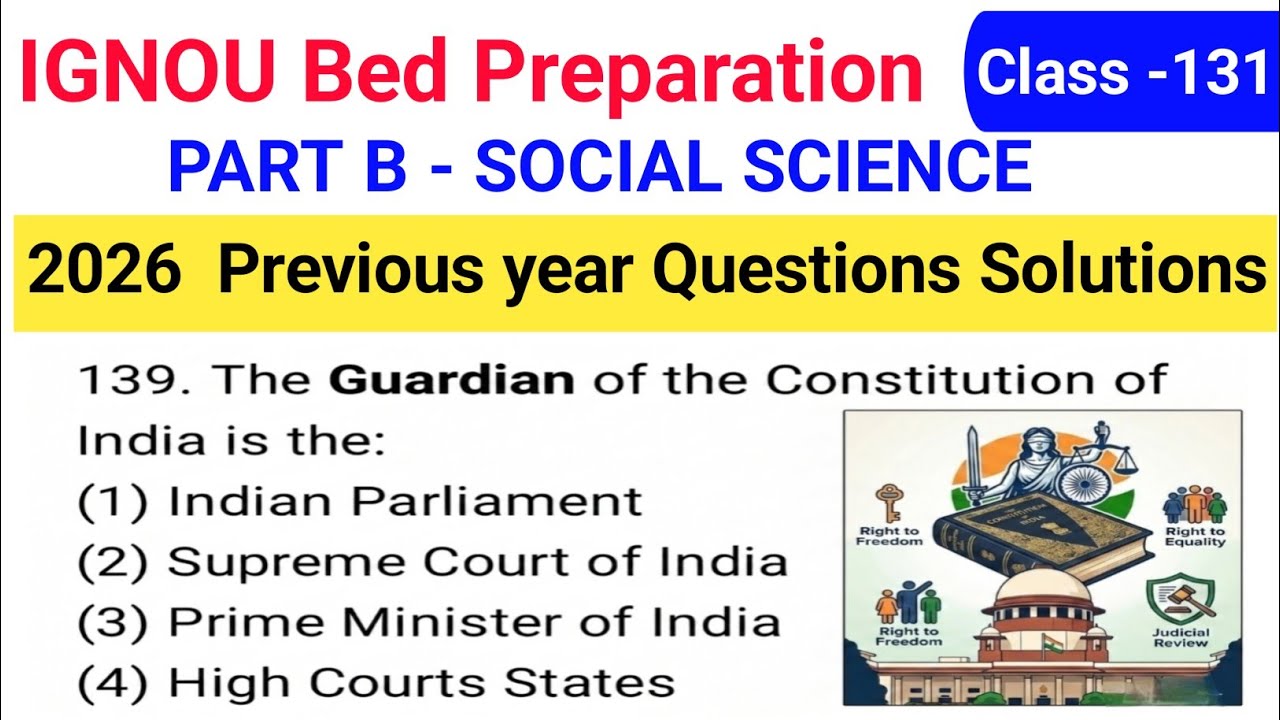 IGNOU BED Social Science Previous Year Questions Answer solution 2026 / IGNOU Preparation 2027