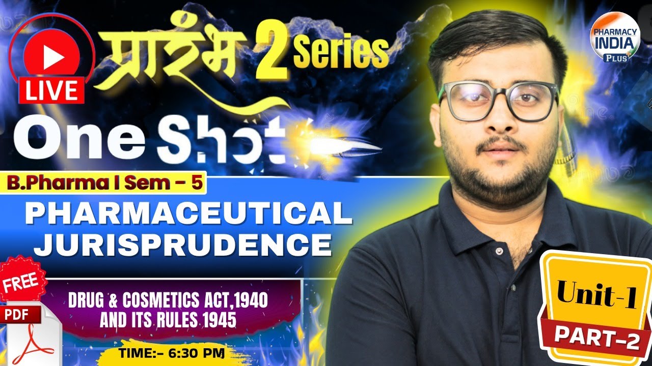 Drug & Cosmetic Act, 1940 & Its Rules | Jurisprudence| Part - 1 | Unit - 1 | Sem - 5 | B.Pharm