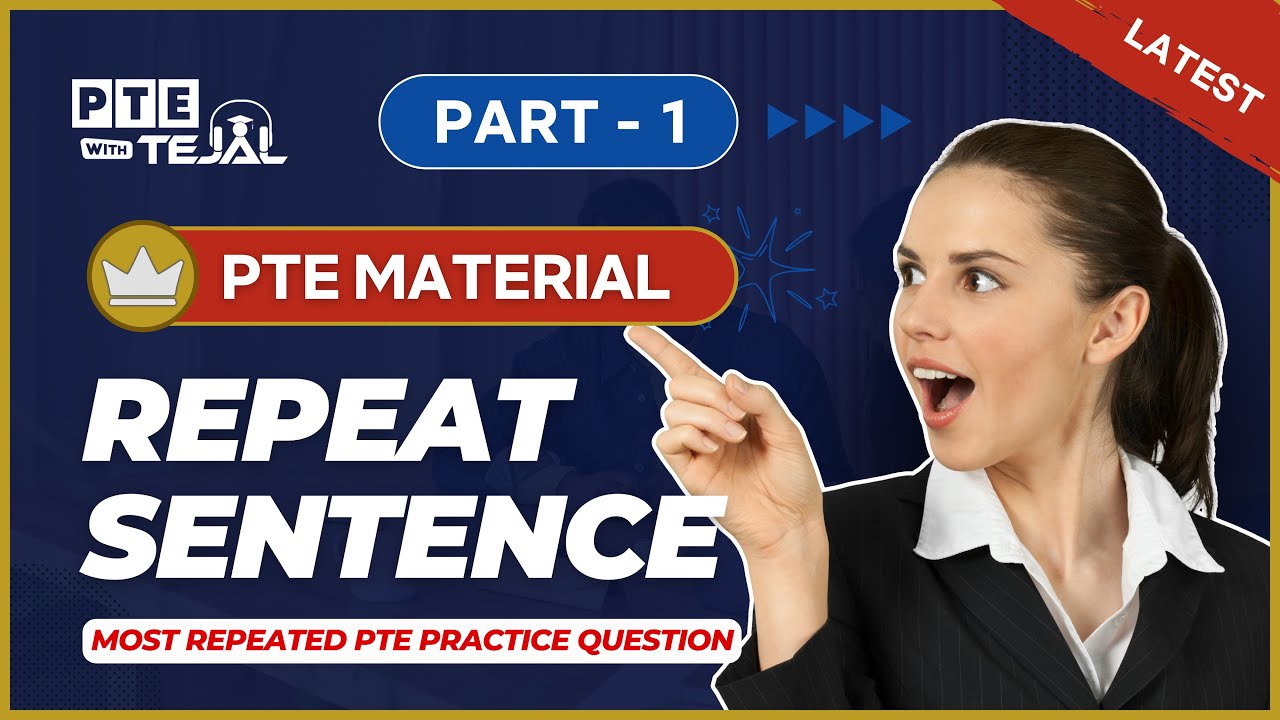 Repeat Sentence - Part 01 | PTE Practice Question | Most Repeated PTE Material | #1 PTE with Tejal
