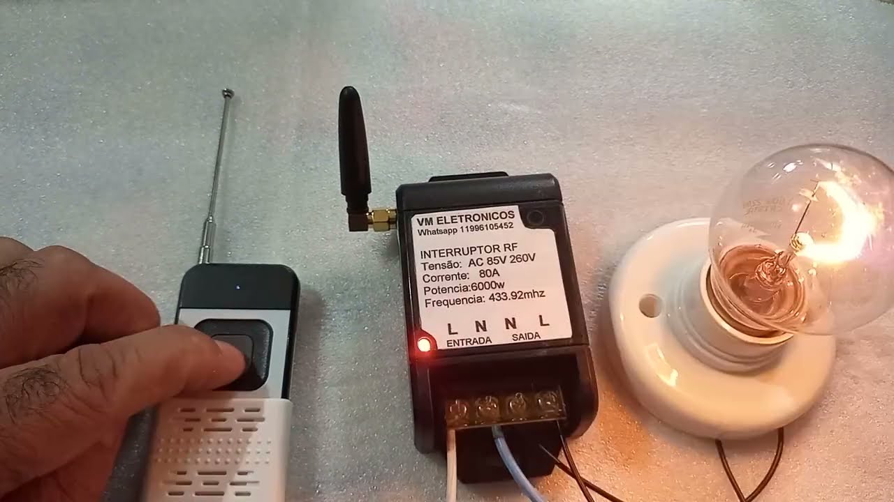 Interruptor controle remoto 110v/220v  para acionar motores e bombas a distância 1000m