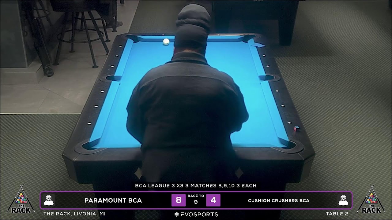 PARAMOUNT BCA vs CUSHION CRUSHERS BCA - THE RACK - TABLE 2 | EvoSports