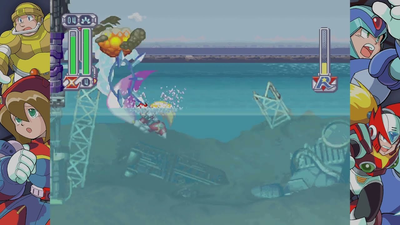 Rockman X4 (PC) (JPN)  - Zero - Part 21 - Marine Base - Jet Stingren
