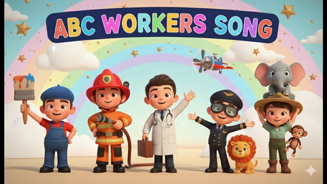 ABC Workers Song for Kids | A to Z Jobs & Community Helpers | Fun 3D Animation & Learning