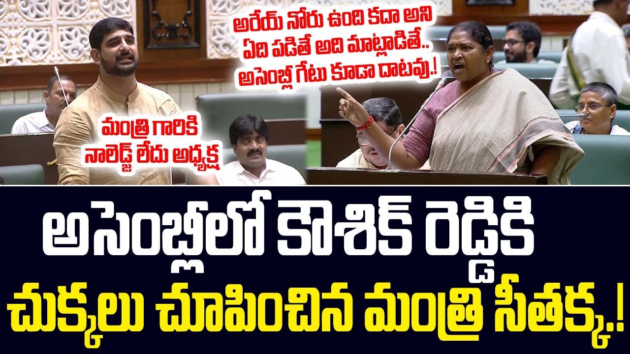 Minister Seethakka Shocking Comments On Padi Kaushik Reddy In Telangana Assembly #kcr #revanthreddy