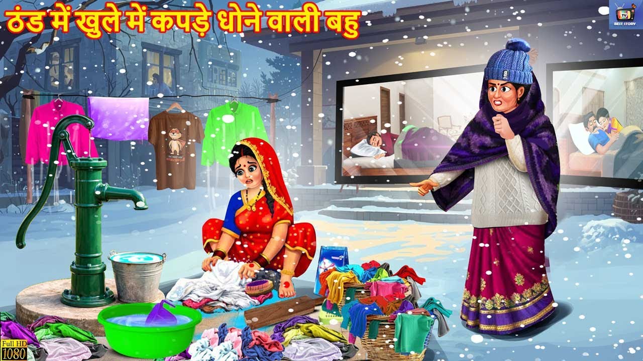 ठंड में खुले में कपड़े धोने वाली बहु | Hindi Kahani | Moral Stories | Kahaniya | Hindi Cartoon |Story