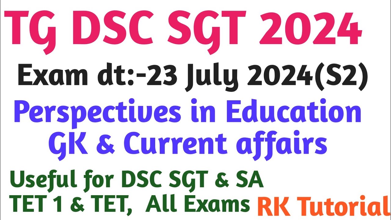 TG DSC PREVIOUS QUESTION PAPER #tsdsc2024 #perspectivesineducation #gk #currentaffairs #apdsc #tgdsc