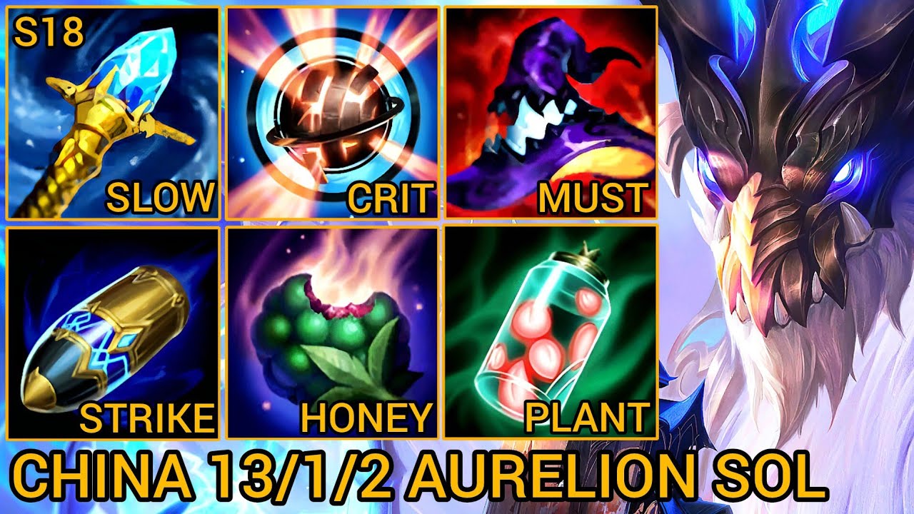 Quadrakills Aurelion Sol MVP 13/1/2 - China Server Wild Rift Season 18 New Build Best Tier By Tiarty