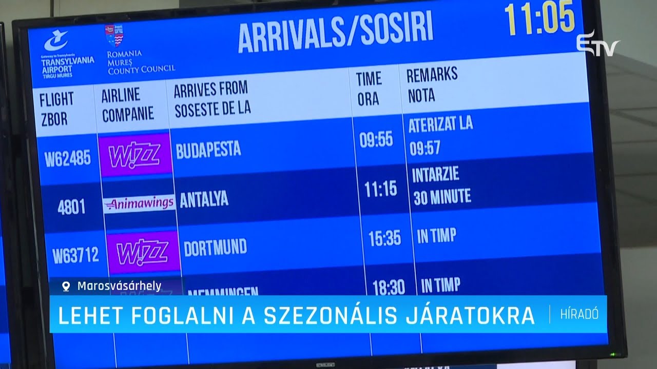 Már lehet foglalni a szezonális járatokra – Erdélyi Magyar Televízió