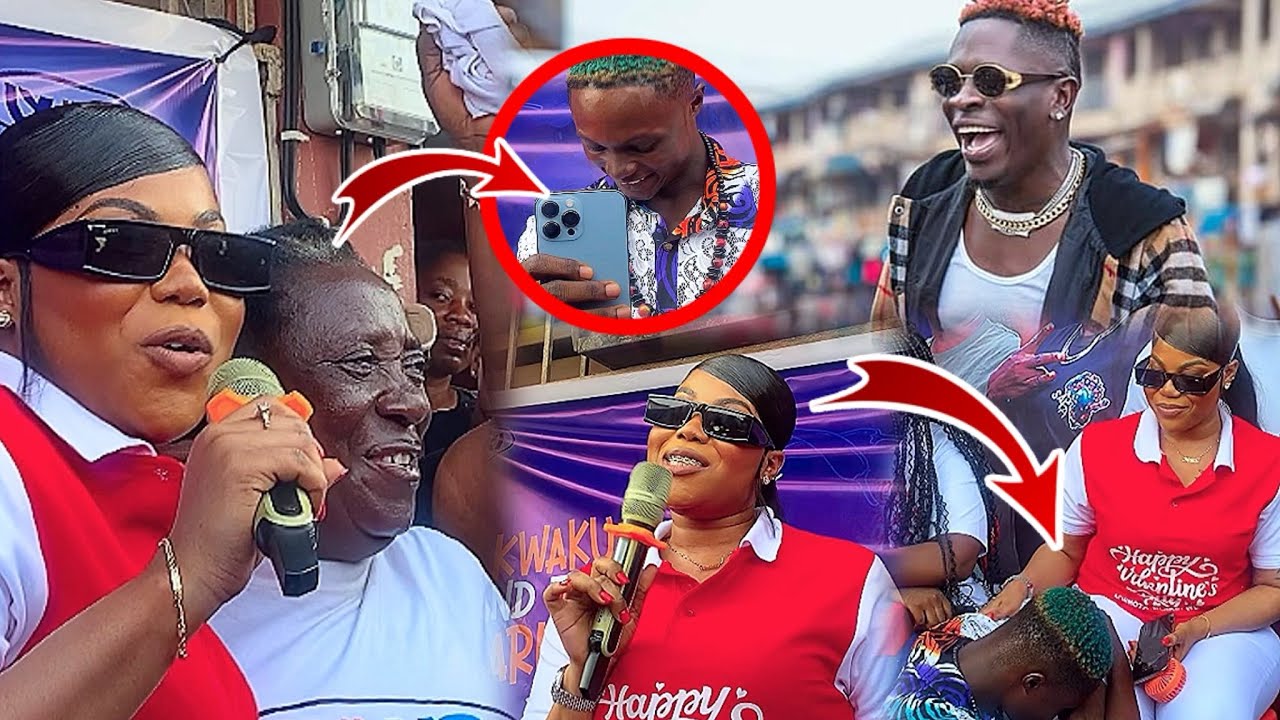 Wow! Shatta Wale’s Wife Maali Gift IPhones To Fans On Val’s Day; St0rms Achimota Market