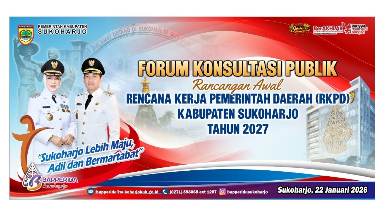 FORUM KONSULTASI PUBLIK RANCANGAN AWAL RKPD KABUPATEN SUKOHARJO TAHUN 2027