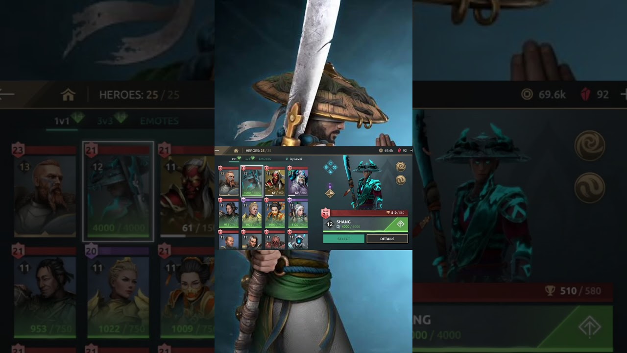 Shang upgraded level 13 😍 #shadowfightareana #shadowfight4 #sfa