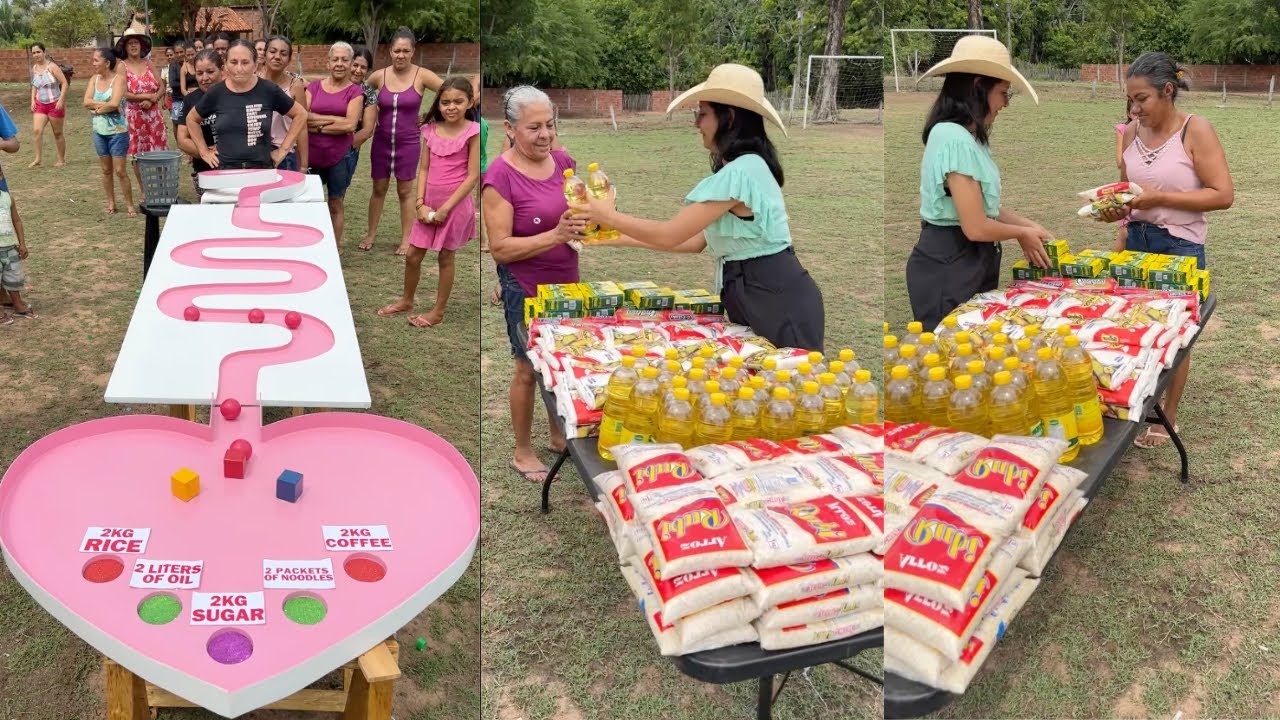 Distribuindo ALIMENTOS com TABULEIRO DO AMOR