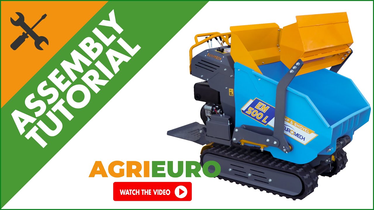 EuroMech EM500L-Dump & Shovel Tracked Power Barrow - Hydraulic dumper 500 Kg - Assembly tutorial
