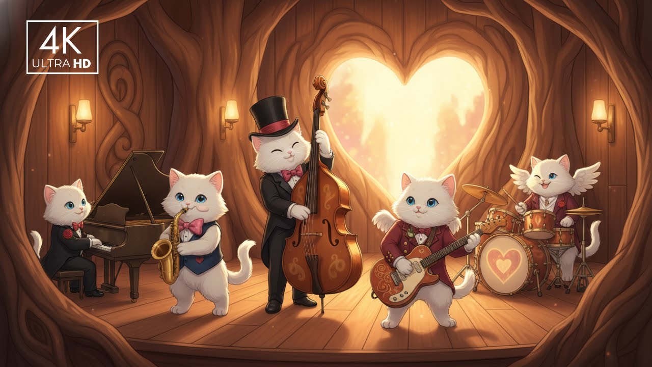 Kitty Cats Love Room Valentine Relaxing Jazz Music: Cozy Productivity Background Music