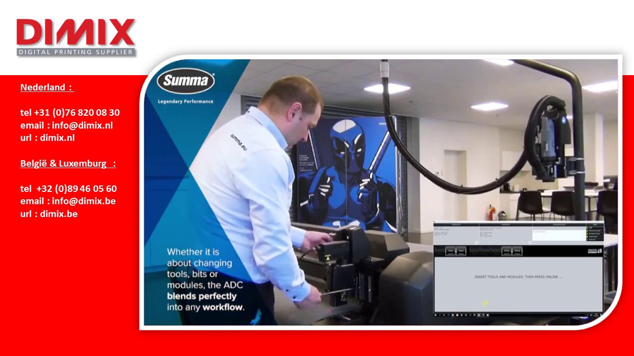 Automatische diepte afstelling bij Summa F Series Flatbed Cutters - Dimix