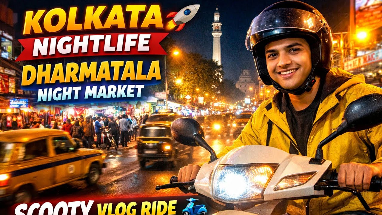 🌆 Night View Kolkata City | Dharmatala Market Tour | Vlog with Sco