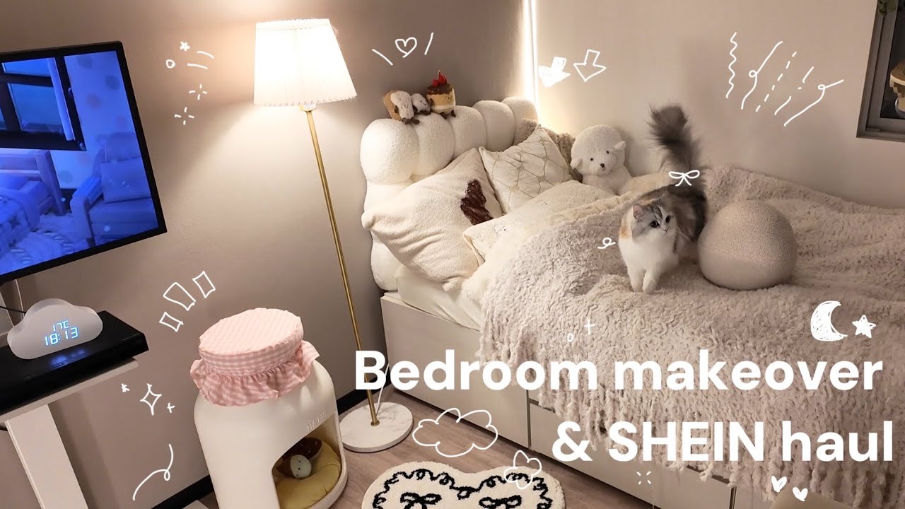 【DIY】低予算で韓国風ベッド完成☁️｜SHEIN￼購入品60点レビュー📦️️ ฅ⸝꙳.⋆