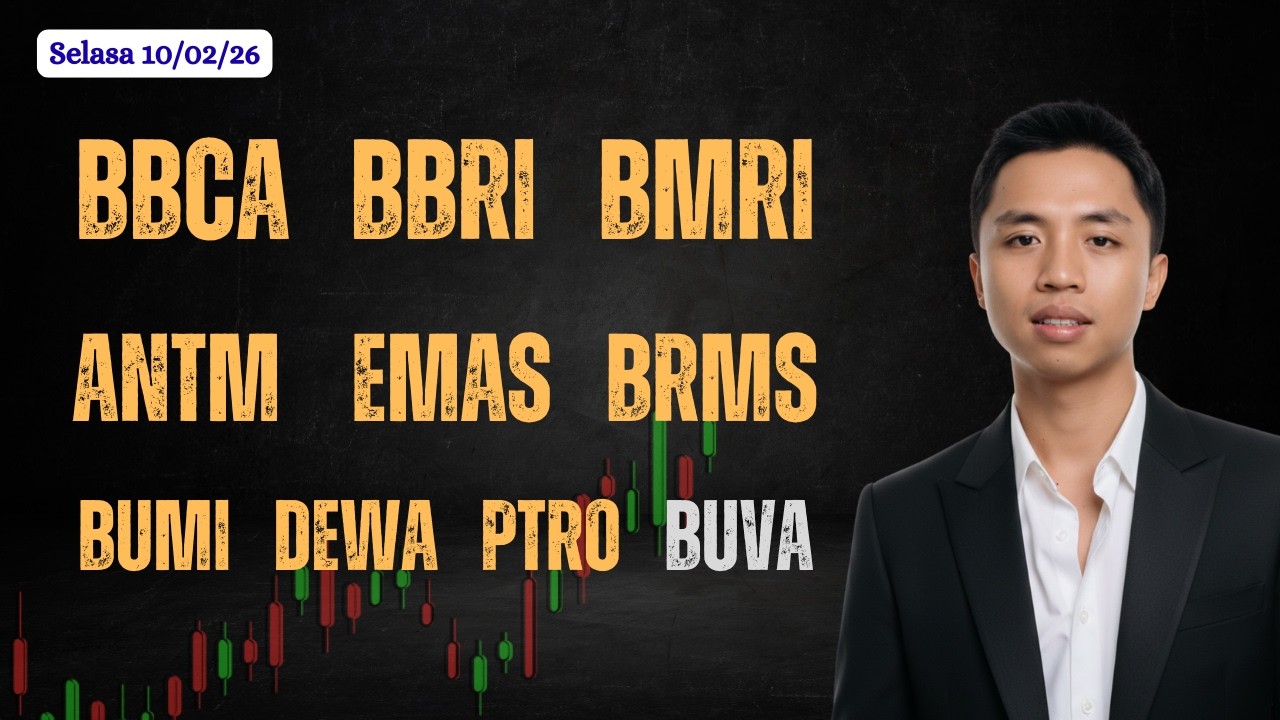 Analisa Saham 10 Februari 2026, IHSG BBCA BBRI BMRI ANTM EMAS BRMS BUMI DEWA PTRO BUVA
