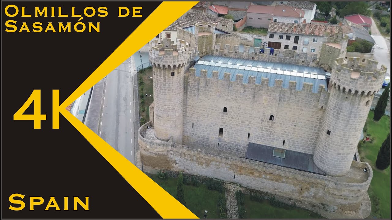 4K Drone footage Olmillos de Sasamon, Spain
