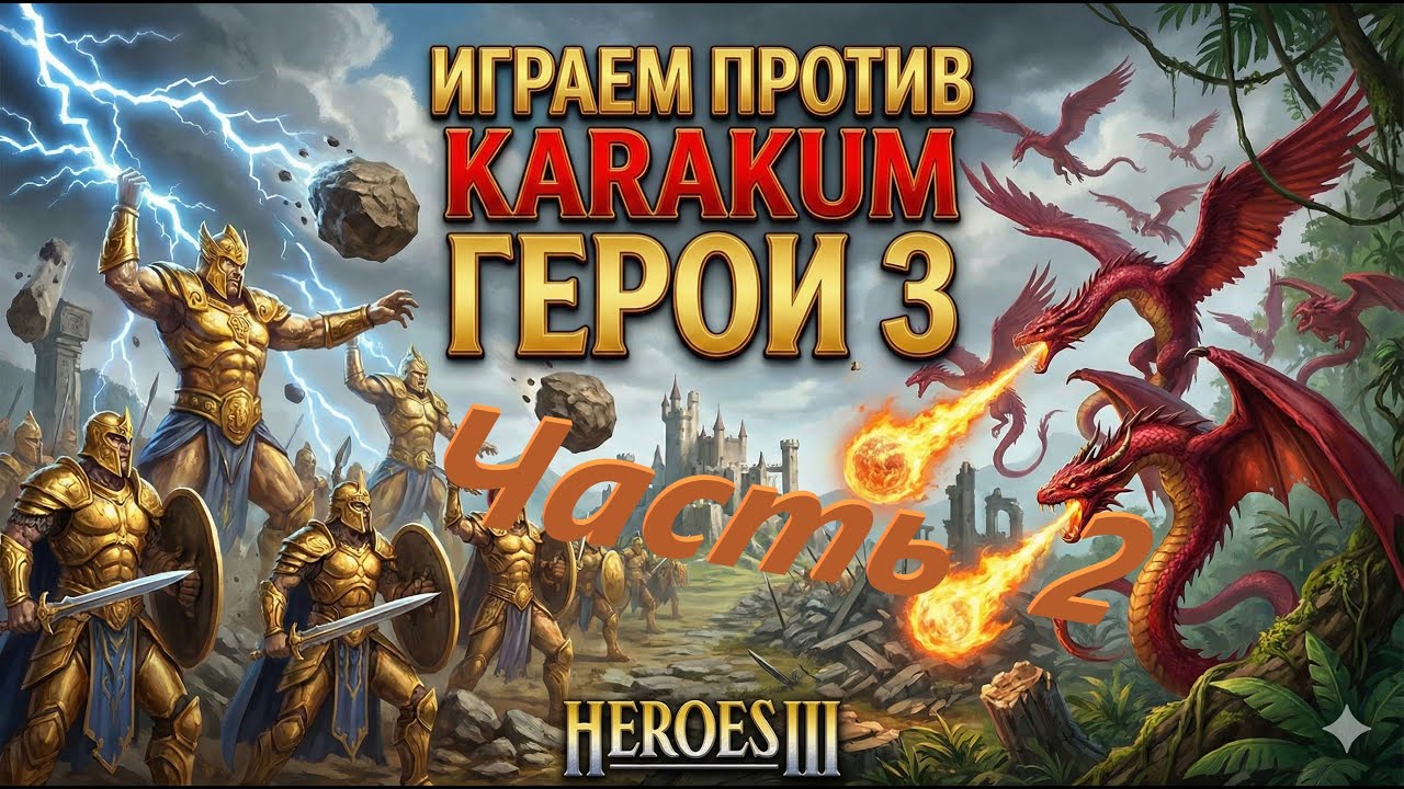 ГЕРОИ 3 — (ЧАСТЬ 2) против Karakum! Эпичные битвы, тактика  ⚔️🔥