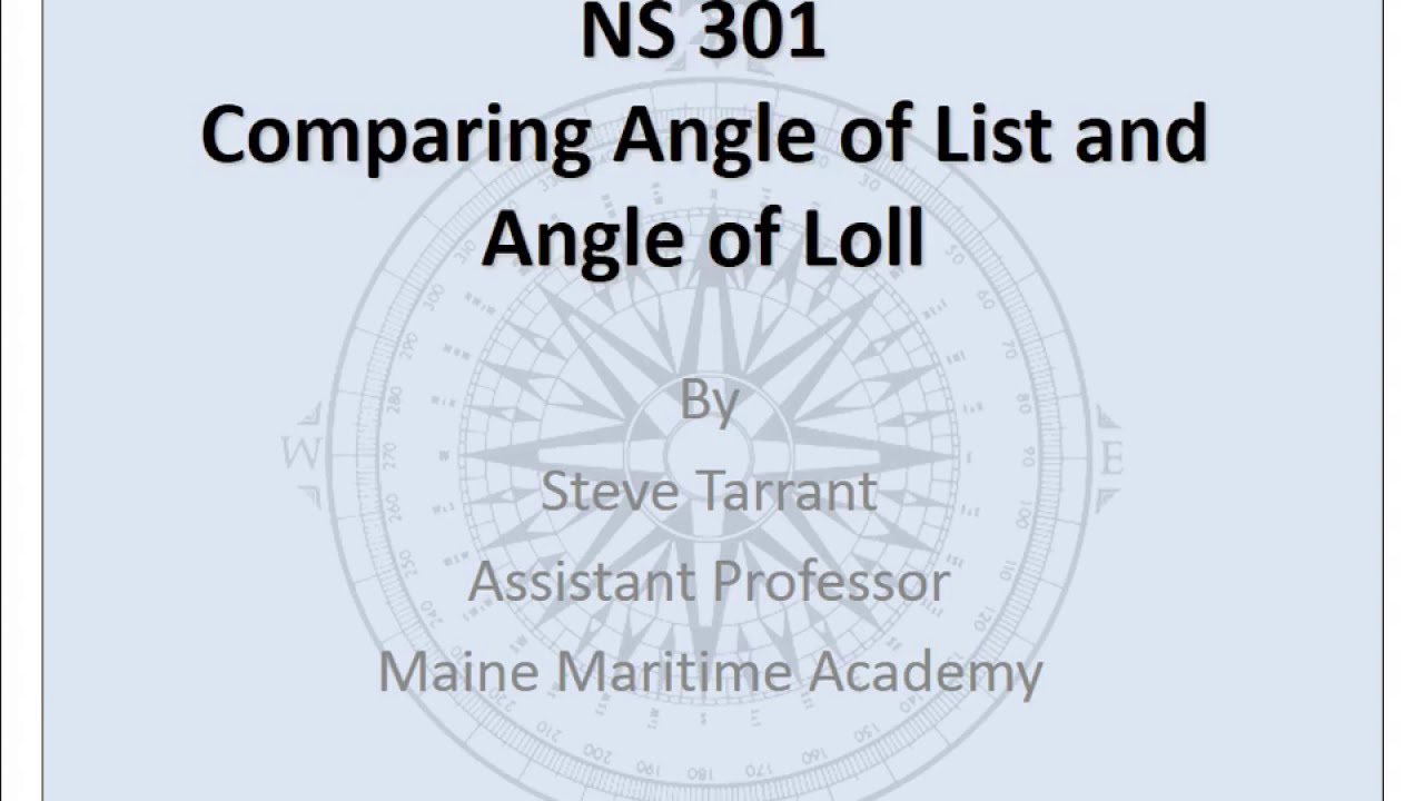 NS301 - Comparison of Angle of List and Angle of Loll