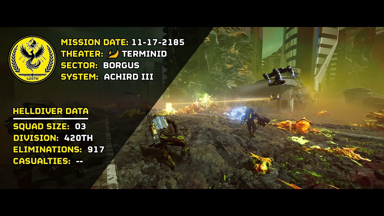 [Helldivers Combat Log] 11.17.2185 - Terminid - Achird III [420th]