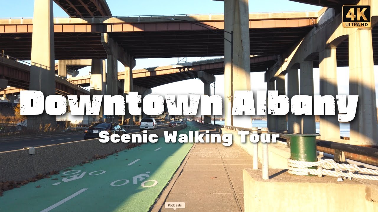Walking I-787 & Viewing Downtown Albany NY | Virtual Walk