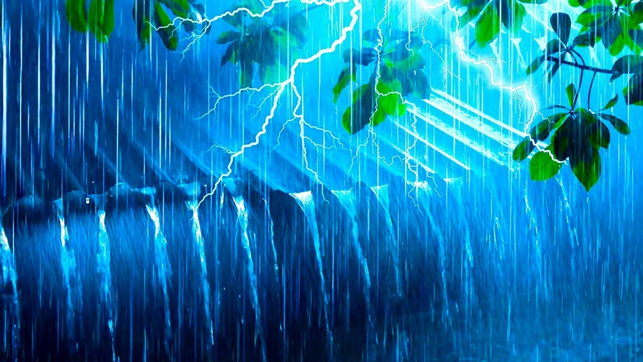 Overcome Stress to Sleep Instantly with Heavy Rain & Paramount Thunder Sounds on a Tin Roof at Night