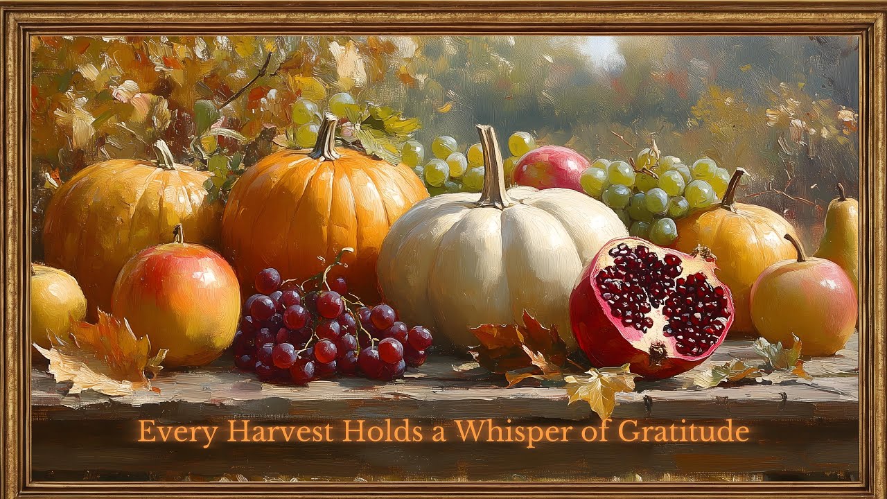 Pumpkin Harvest Elegance | Fall Frame TV Art | Vintage Painting Screensaver 4K