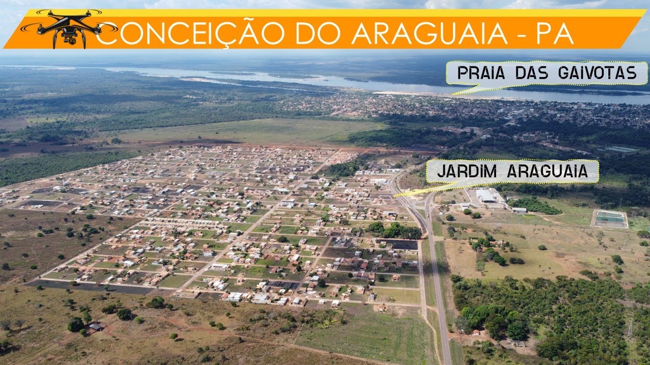 Concei&ccedil;&atilde;o do Araguaia Sul do Par&aacute; filmada por Drone #cda veja o tamanho da cidade beira Rio Araguaia