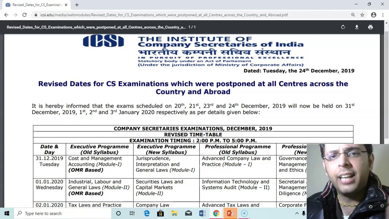 REVISED DATES FOR POSTPONED CS EXAMS ANNOUNCED