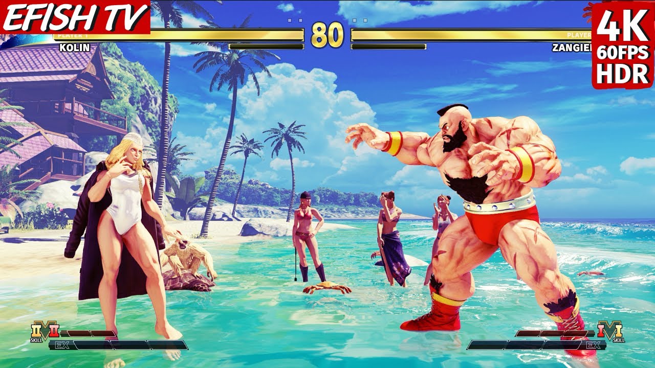Kolin vs Zangief (Hardest AI) - Street Fighter V