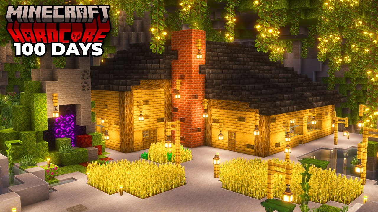 I Spent 100 Days in a LUSH CAVE in Minecraft