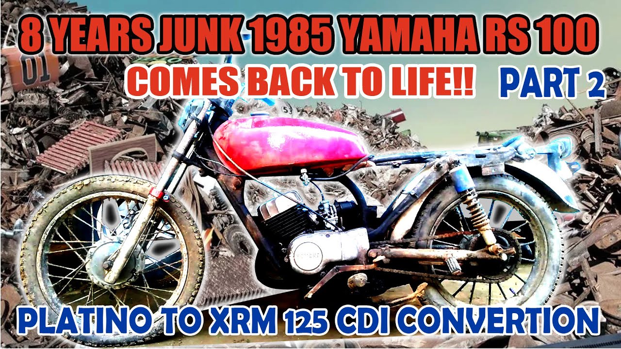 8 YEARS JUNK 1985 Yamaha RS 100 COMES BACK TO LIFE!! Platino to 4 pins XRM 125 CDI CONVERTION PART 2