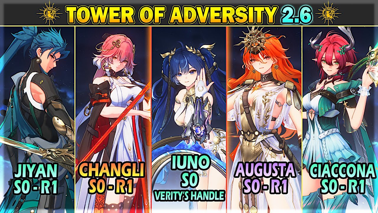 S0 Iuno & Ciaccona / Augusta / Changli / Jiyan | Tower of Adversity 2.6 | Wuthering Waves