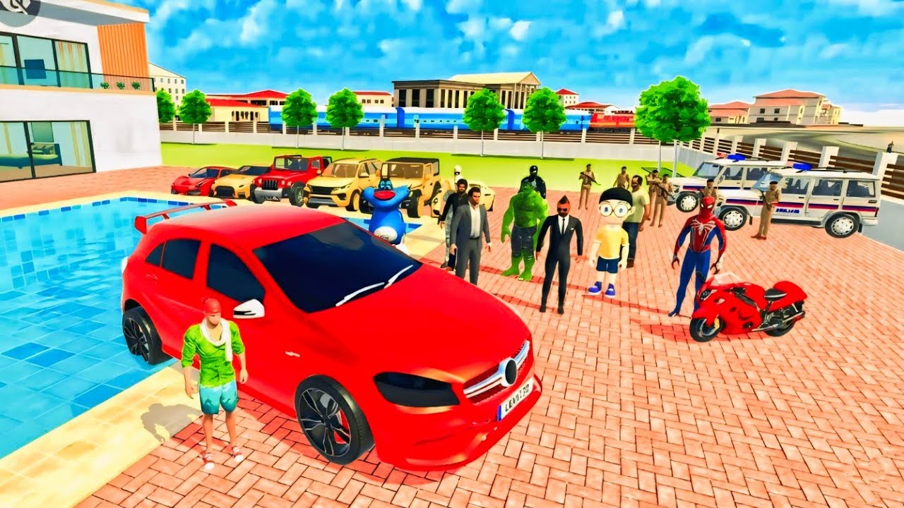 😍 Red Mercedes Car + Superheroes 🔥 New Update Indian Theft Auto
