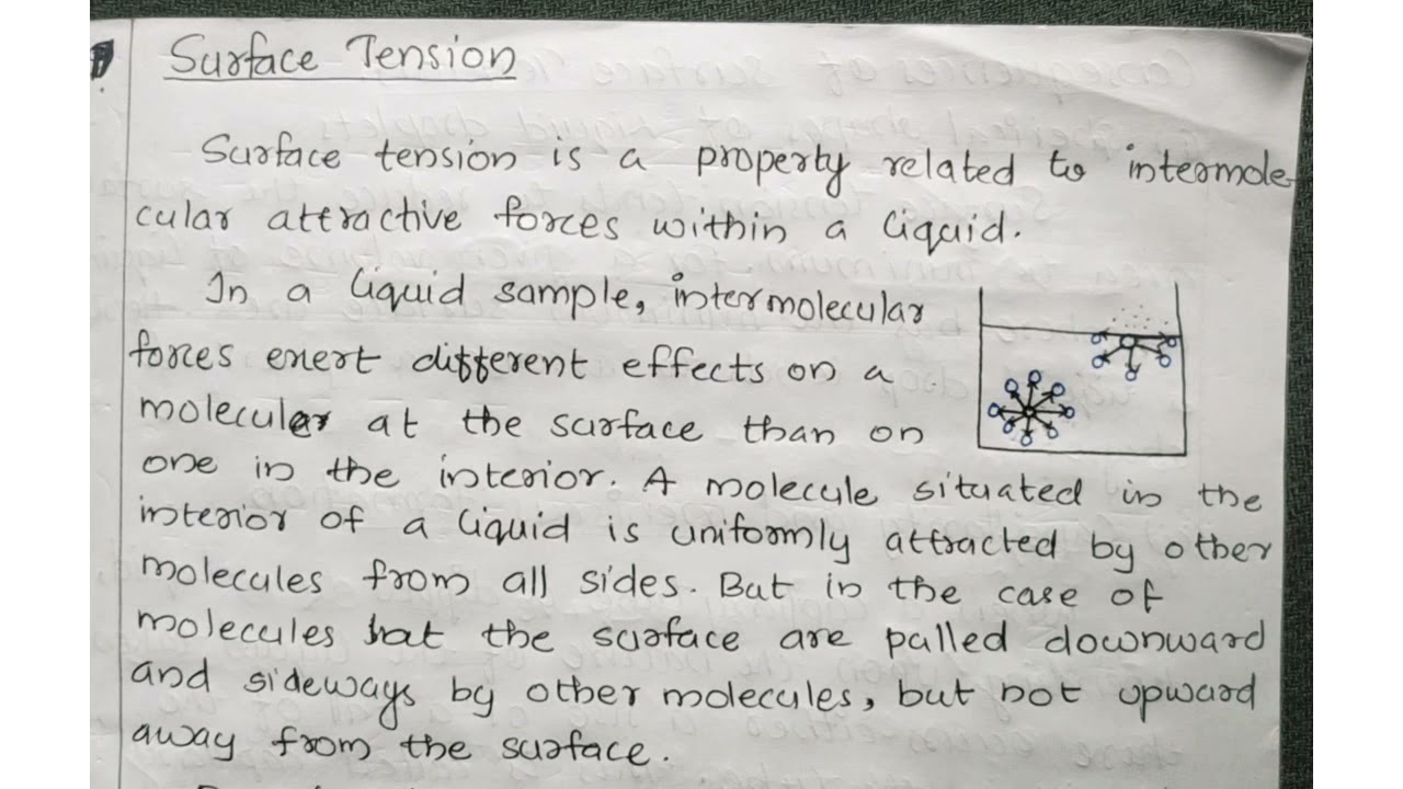 Surface Tension||B.Sc Chemistry||2nd Semester[Seminar]