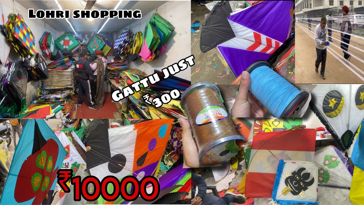 Lohri shopping 2024🪁 || kites worth ₹10000😲 |full stash ❤️|| ludhiana wholesale market || rv vlogs