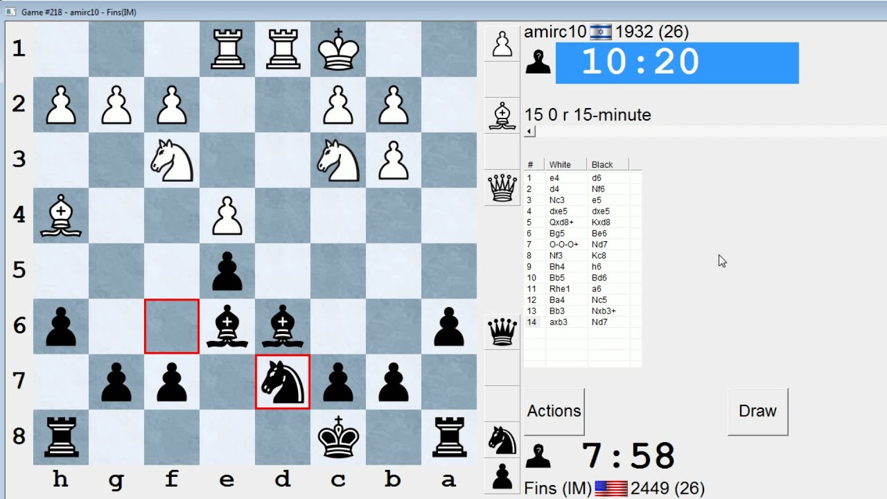 Standard Chess #196: amirc10 vs. IM Bartholomew (Pirc Defense)