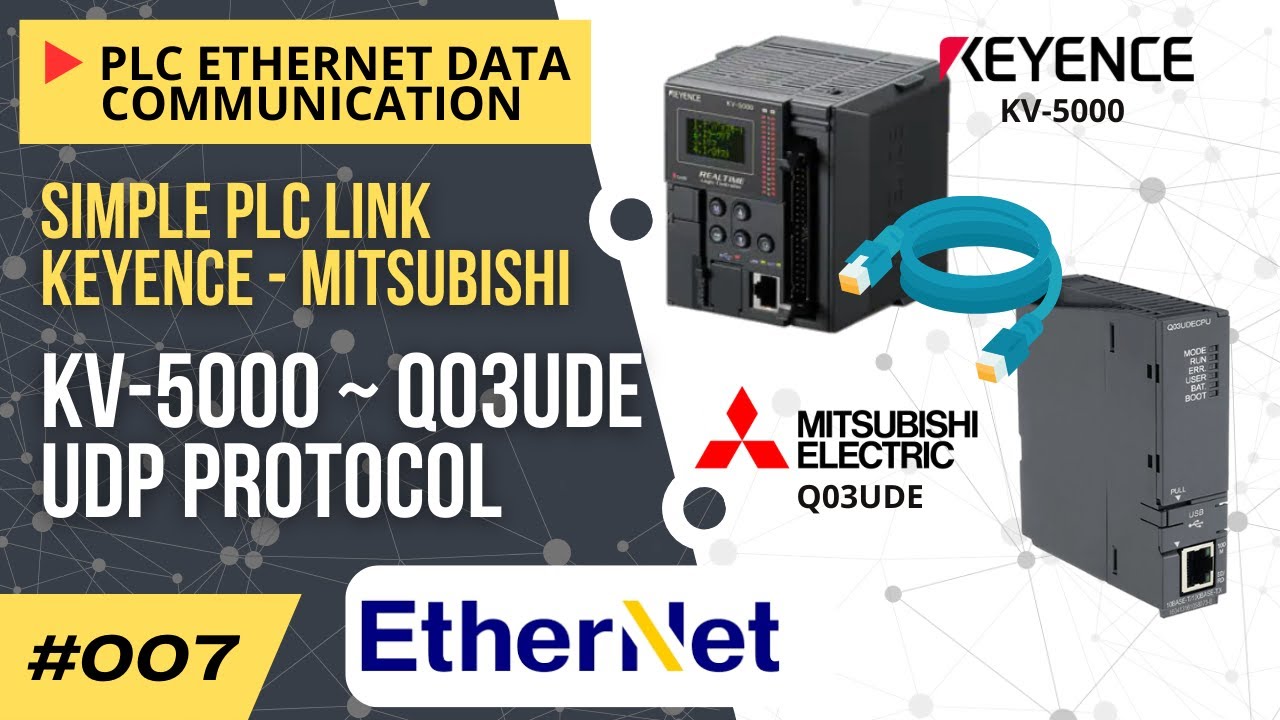 Simple PLC Link Keyence KV-5000 with Mitsubishi Q03UDE