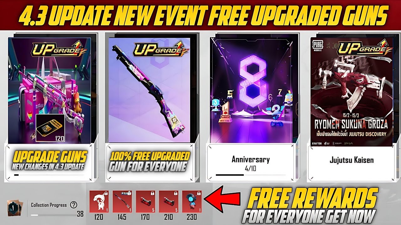 4.3 Update New Collection Cards Event | Free Upgraded Guns | New Guns Changes | PUBGM