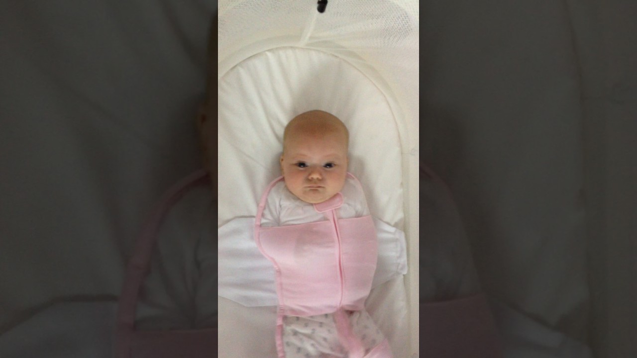Prototype of Snoo shushing and swaying Isa to sleep