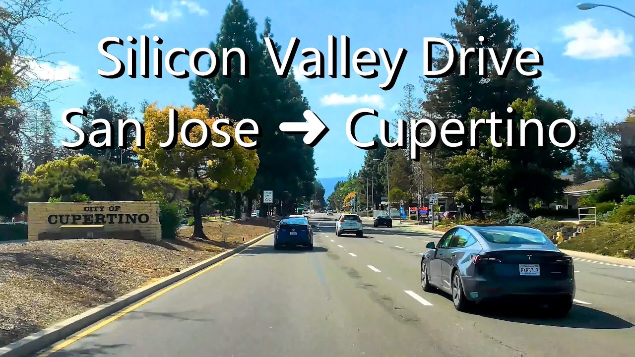 [4K] 🚗 Crossing Silicon Valley: San Jose to Cupertino via Yerba Buena Rd, US-101 & I-280 | 2x SPD