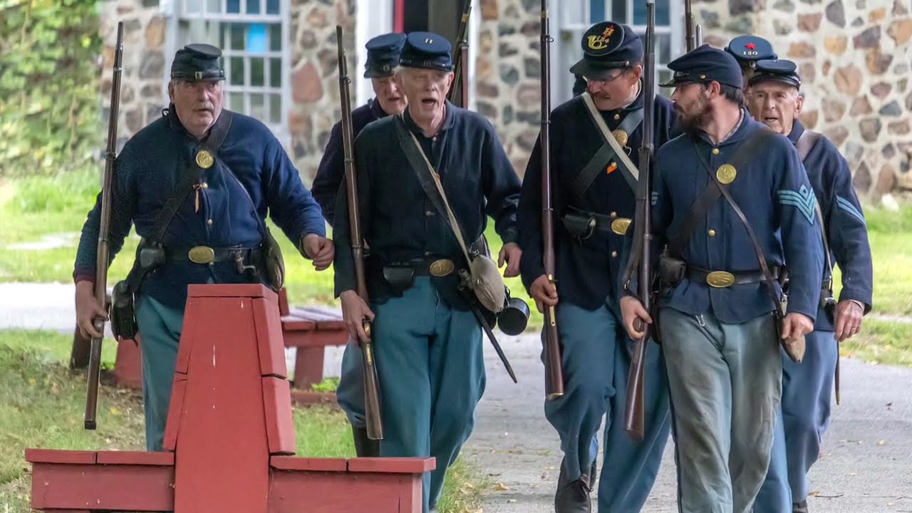 drum and battle civil war re-enactment