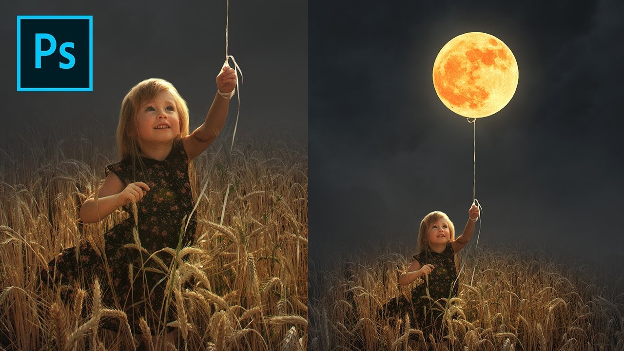 Photoshop Digital Imaging - Fantasy Surreal Balloon Moon
