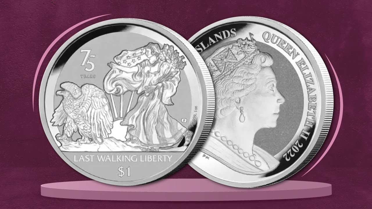 2022 BVI Walking Liberty 75th Anniversary 1 oz Silver Reverse Frosted Coin  | BOLD Precious Metals