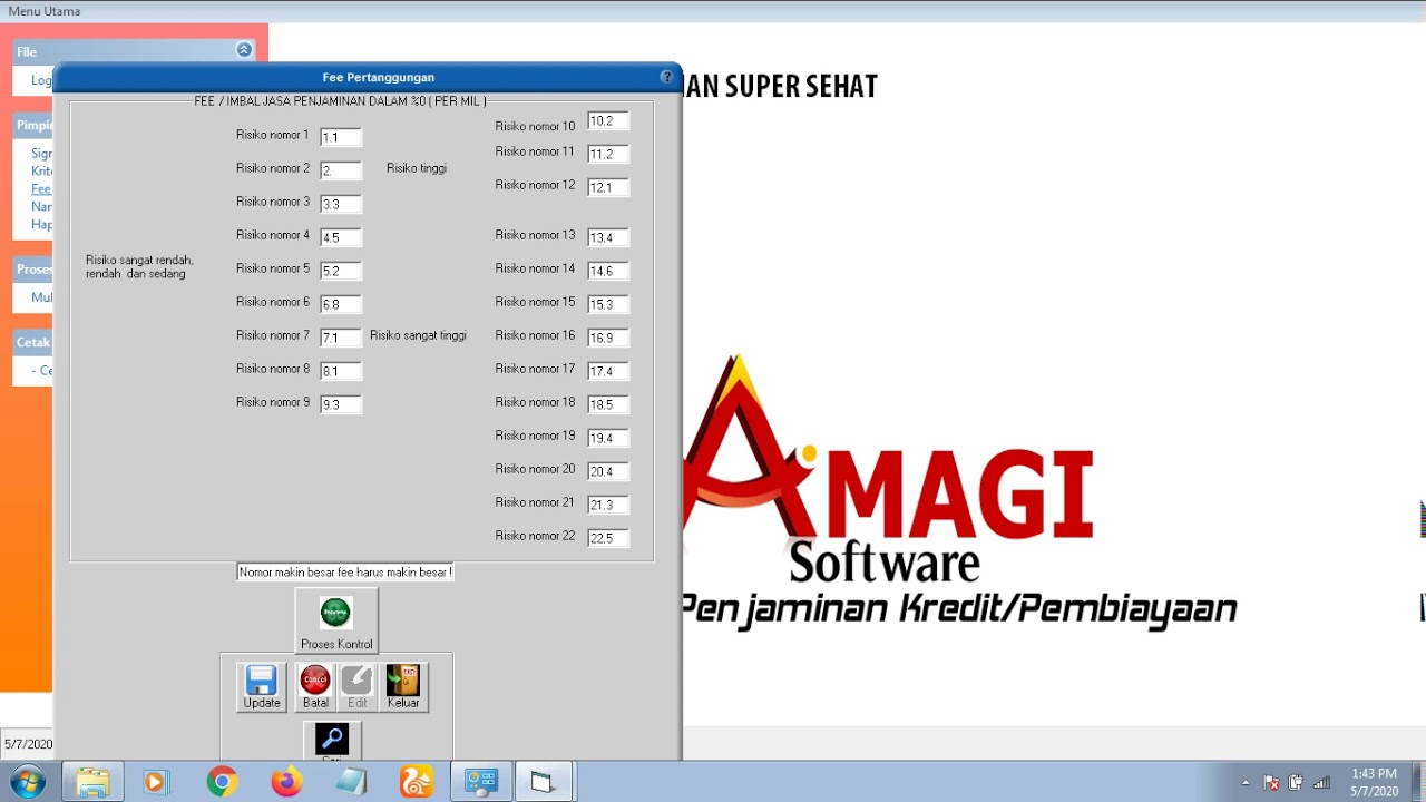 Software Penjaminan Kredit / Pembiayaan oleh Perusahaan Penjaminan untuk menetapkan Tingkat Risiko